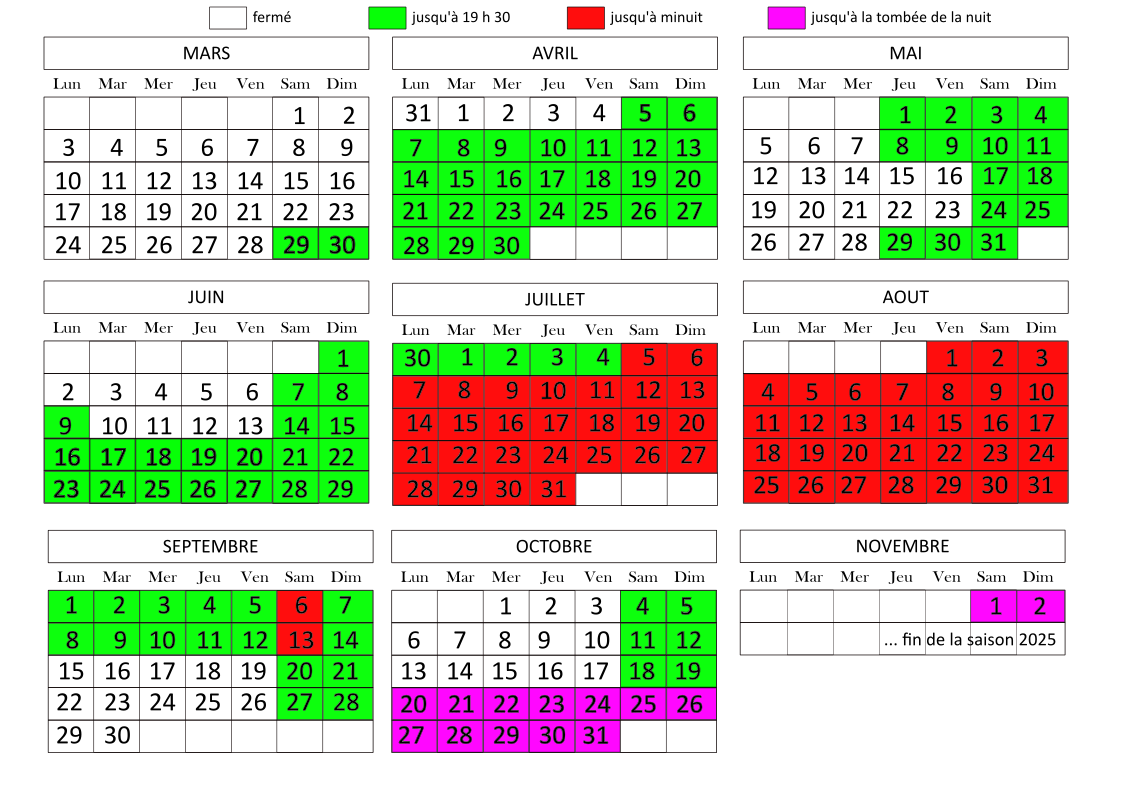Calendrier 2025